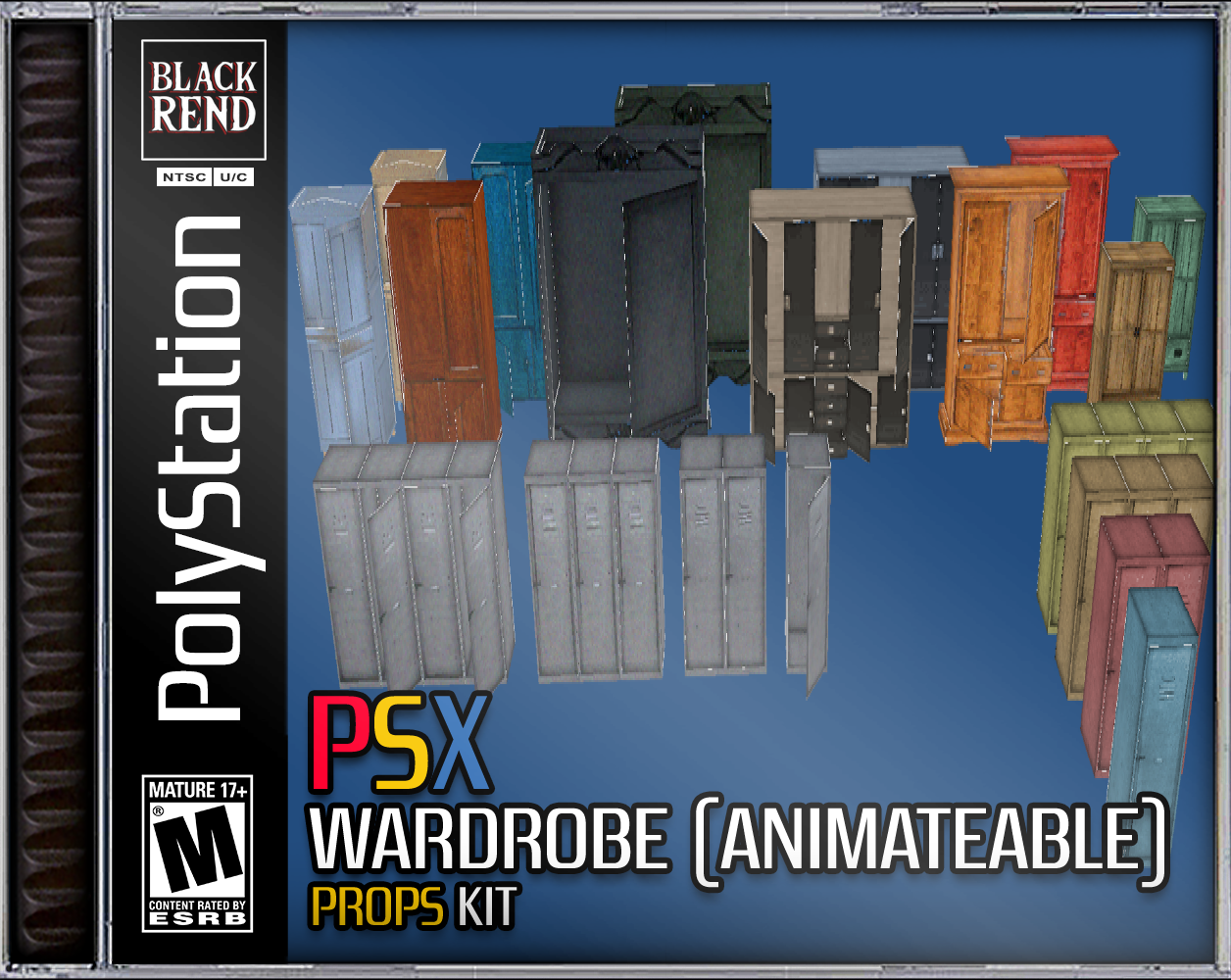 PSX Assets - Wardrobe Kit (Doors and Drawers) by sourpickle35