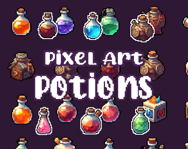 47+ Potions - Pixelart - Icons -  for Pixel Art Games & Pixel Art Projects.