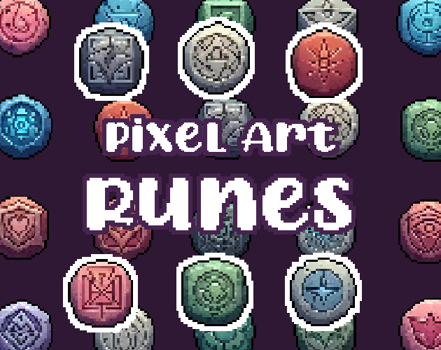 49+ Runes - Pixelart - Icons -  for Pixel Art Games & Pixel Art Projects.