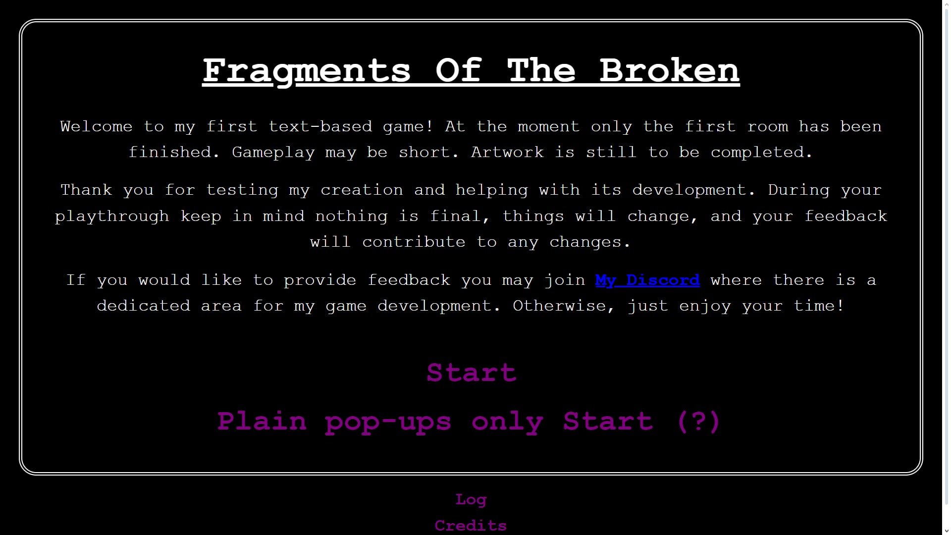 Cover image for Fragments Of The Broken (V0.1.5)