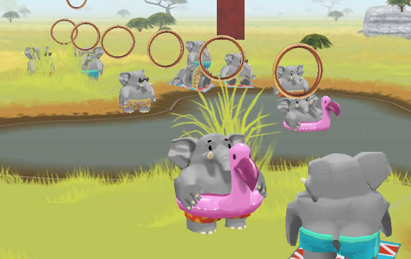 Beach elephant in-game appearence