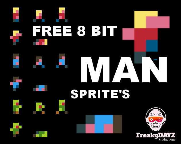 FREE 8 BIT MAN SPRITES by FreakyDAYZ