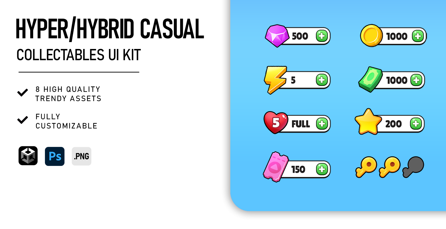 Hyper/Hybrid Casual Collectables UI Kit