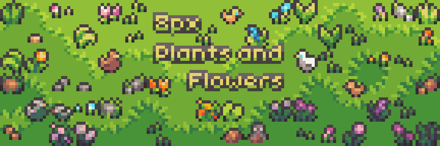 Plants and Flowers 8px Asset Pack