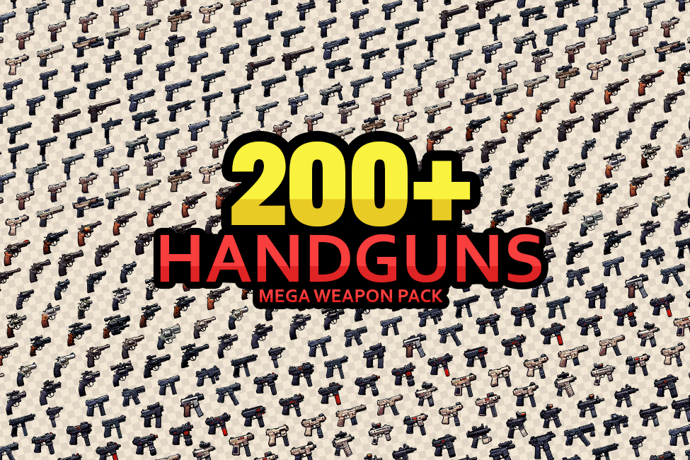 200+ Pistols, Revolvers & Machine Pistols - Handgun Weapon Pack