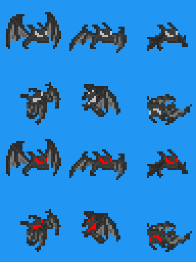 Bat Pixel Art Game Assets by But2erfly