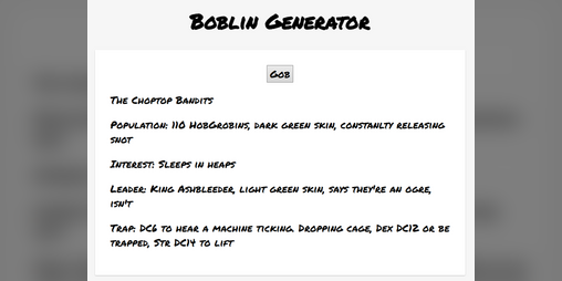 Cover image for Goblin Generator