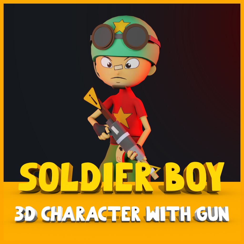 3D Character with Gun