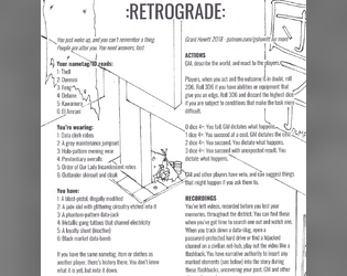 RETROGRADE   - They took your memories - time to find what else you've got to lose. 