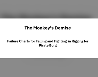 The Monkey's Demise--Failure Tables for Fighting  in Ship's Rigging   - Failure tables for fighting and falling for Pirate Borg Jam 