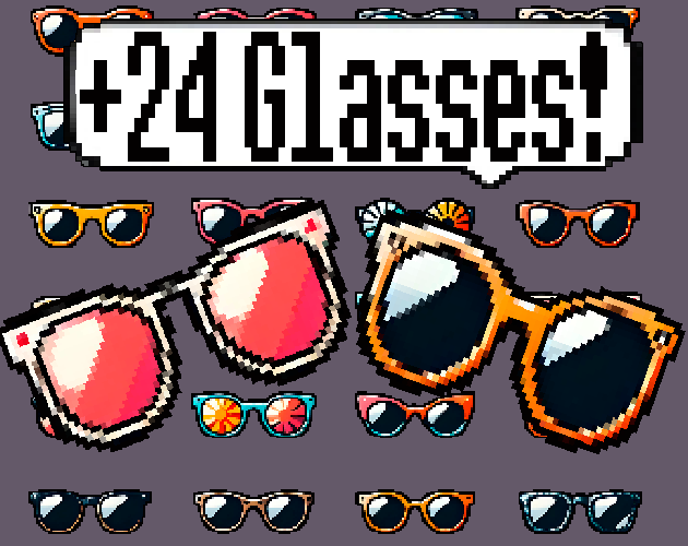 Pixel art Sprites! - Glasses! #1 - Items/Objets/Icons/Tilsets