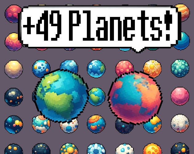 Pixel art Sprites! - Planets! #1 - Items/Objets/Icons/Tilsets