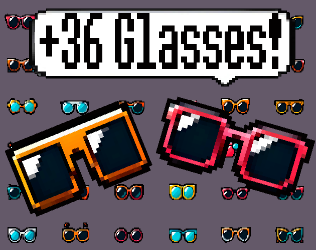 Pixel art Sprites! - Glasses! #2 - Items/Objets/Icons/Tilsets