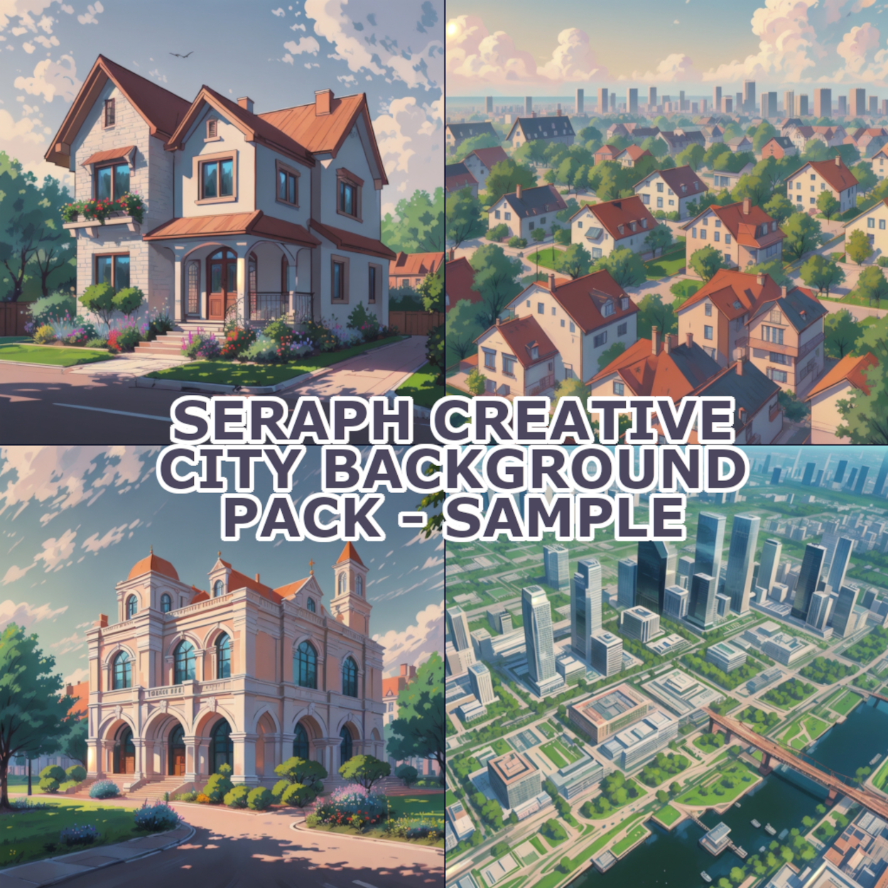 2d Modern City Background Art Pack By Seraphcreative