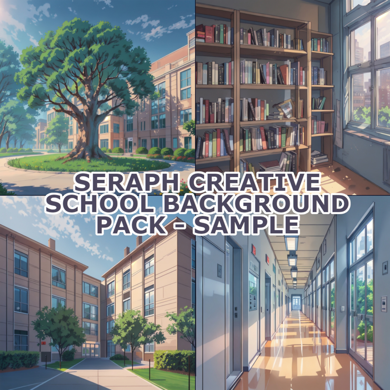 2D School Background Art Pack by seraphcreative