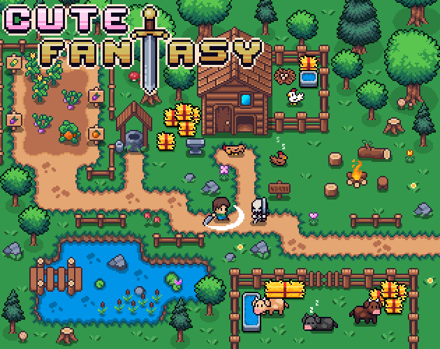 Cute Fantasy RPG 16x16 top down pixel art asset pack by Kenmi