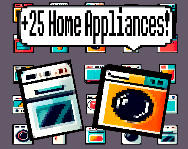 Pixel art Sprites! - Home Appliances! #1 - Items/Objets/Icons/Tilsets