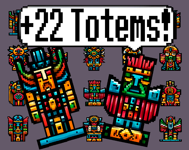 Pixel art Sprites! - Totems! #1 - Items/Objets/Icons/Tilsets