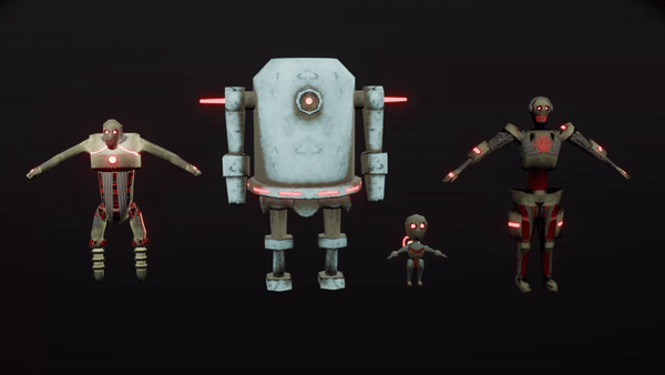 Retro Robots without Rig - PSX Asset (Free)