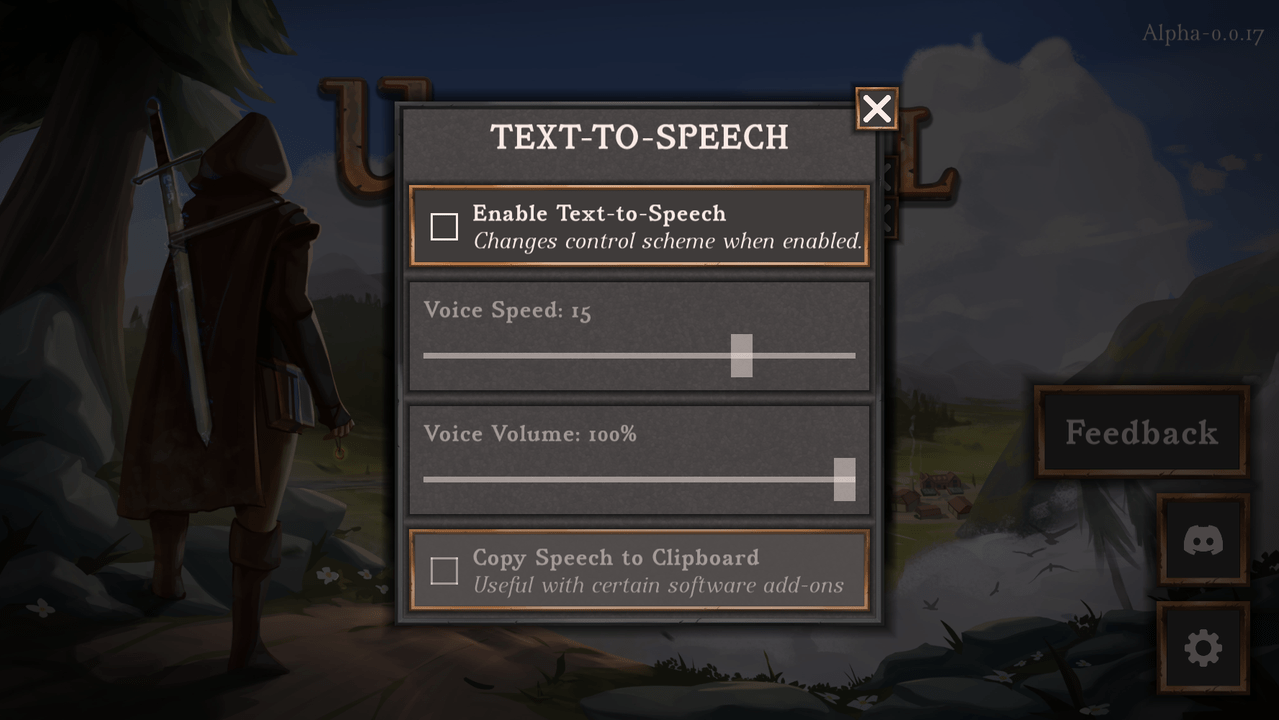 Screenshot of the new Text-to-speech setting, described below