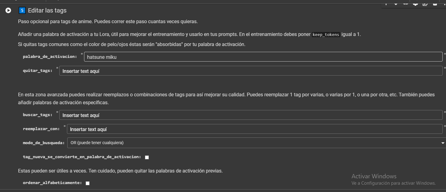 Configuración de palabra de activación