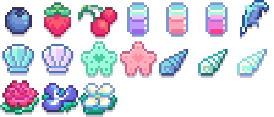 A Few 16x16 Collectible Objects