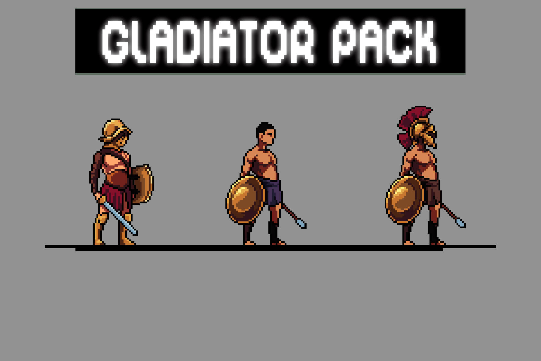 Gladiators Pack 2D Pixel Art by Free Game Assets (GUI, Sprite, Tilesets)