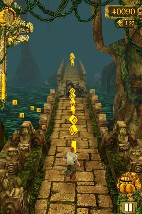 Captura de Temple Run, con uno de los controles más originales pero que menos me gustan