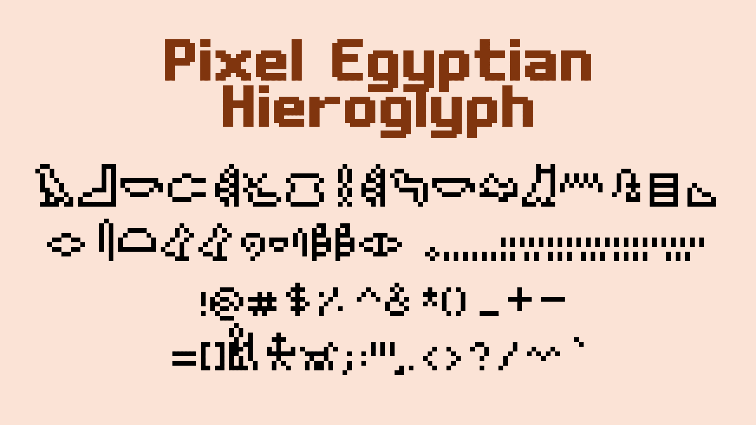 Pixel Egyptian Hieroglyph Font