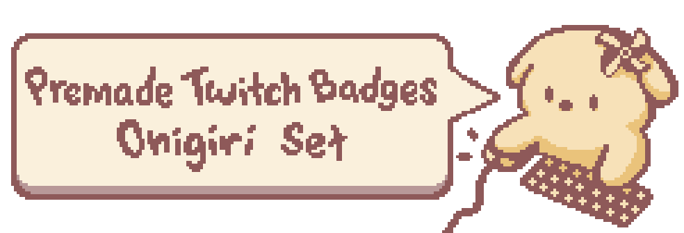 Premade Pixel Twitch Badges Onigiri set!
