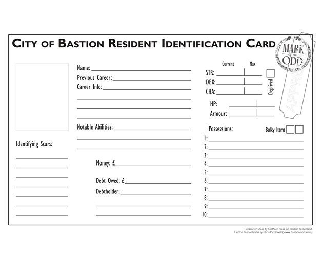 Cover image for City of Bastion ID Card