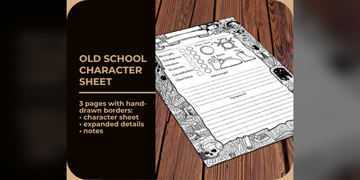 Cover image for Old School Illustrated Character Sheet