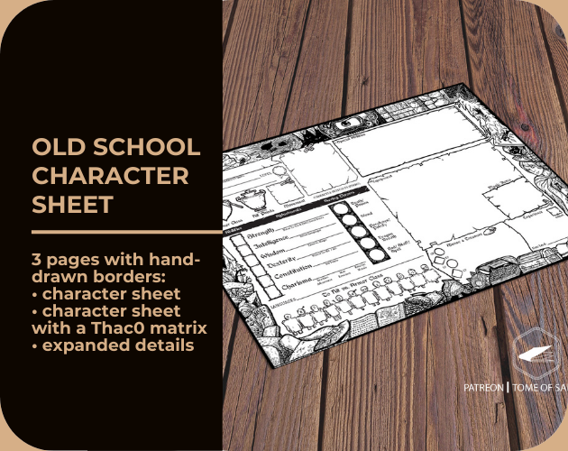Cover image for Old School Illustrated Character Sheet II