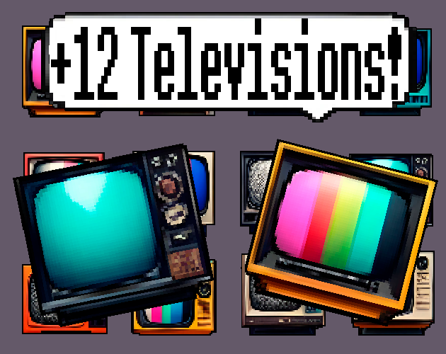 Pixel art Sprites! - Televisions! #2 - Items/Objets/Icons/Tilsets