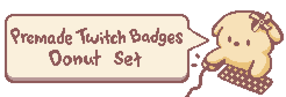 Premade Pixel Twitch Badges Donut set!