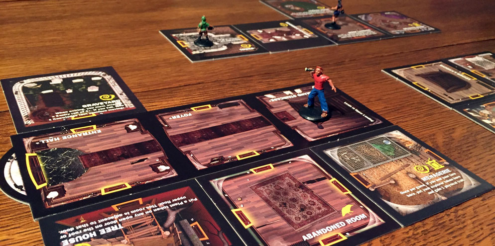 Betrayal board game -- a picture showcasing how there are tiles to each room, revealed as the story progresses