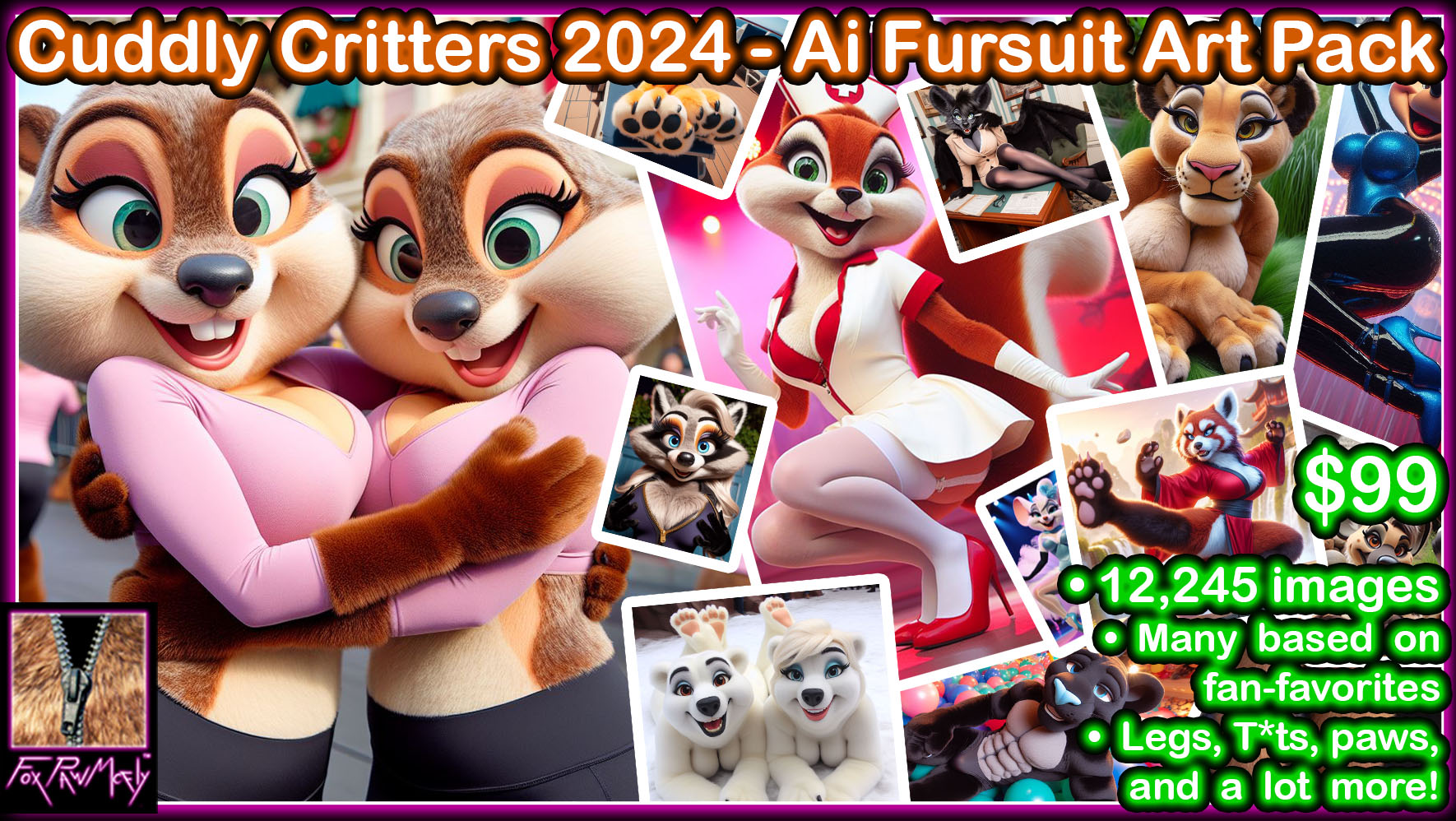 Cuddly Critters 2024 - Ai Fursuit Art Pack