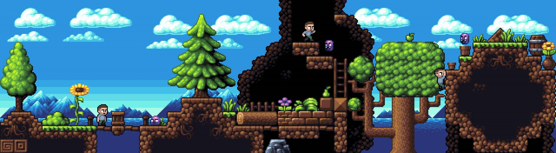 Cute Forest Platformer Pixel Art Tileset