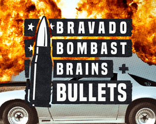 Bravado Bombast Brains + Bullets   - 80s Action in Two Trifold Pamhplets 