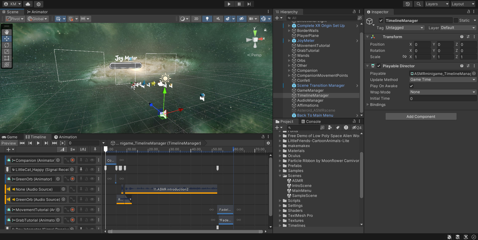 A screenshot of the Unity Project during development