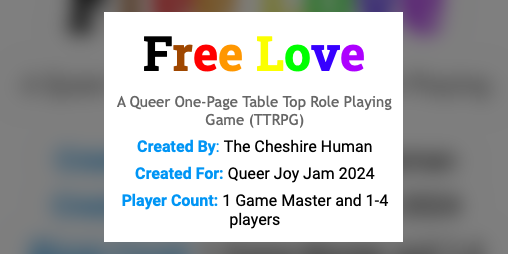 Cover image for Free Love TTRPG