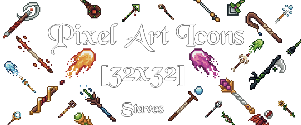 Pixel Art Staves - Icons