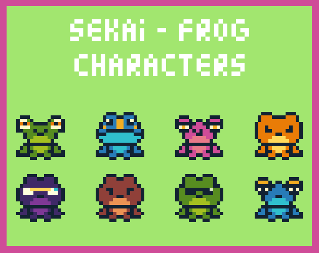 Frogs characters - Sekai-frog asset pack