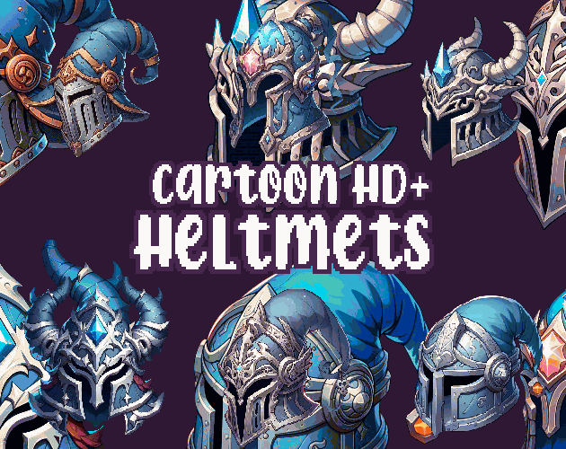 6+ Heltmets #2 - Cartoon - Sprites - High quality: 12 Color Palettes and 3 Resolutions.