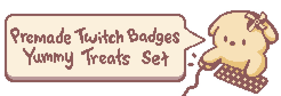 Premade Pixel Twitch Badges Yummy Treats set!