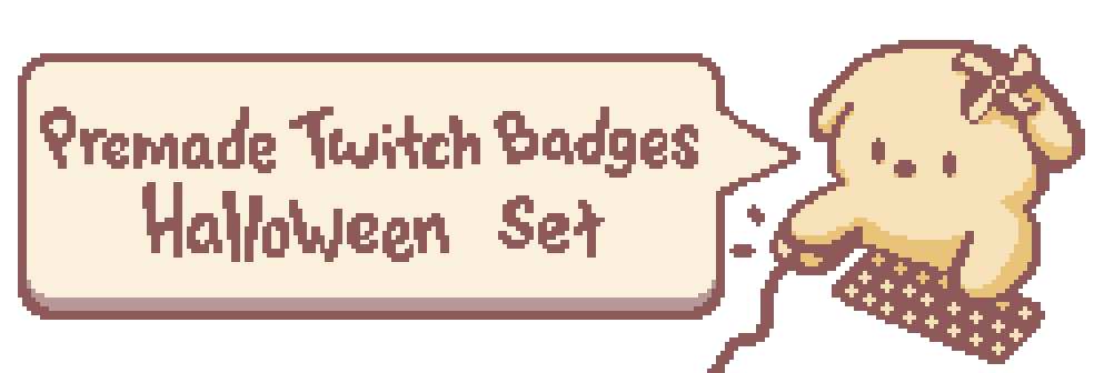 Premade Pixel Twitch Badges Halloween set!