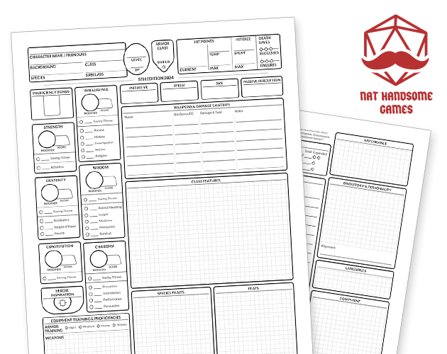 2024-5e-inspired-character-sheet-en-es-fr-pt-br-zh-by-nat-handsome-games for Free Printable Dungeons And Dragons Character Sheet 2024 5e Inspired Character Sheet (EN, ES, FR, PT-BR & ZH) by Nat Handsome Games for Free Printable Dungeons And Dragons Character Sheet