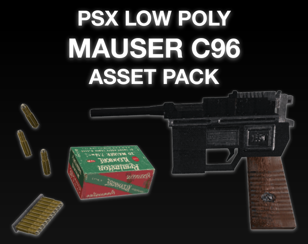 PSX Low Poly Mauser C96 Asset Pack by avgblackmale