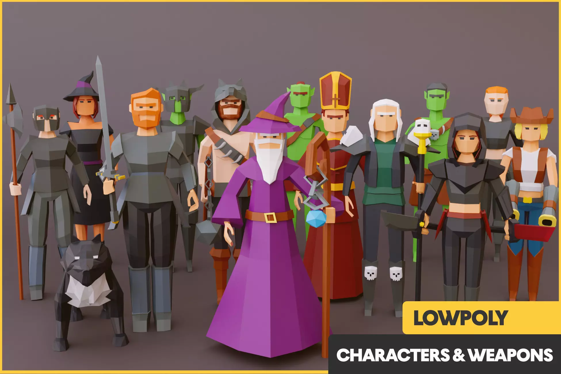 LOWPOLY Fantasy Characters & Weapon