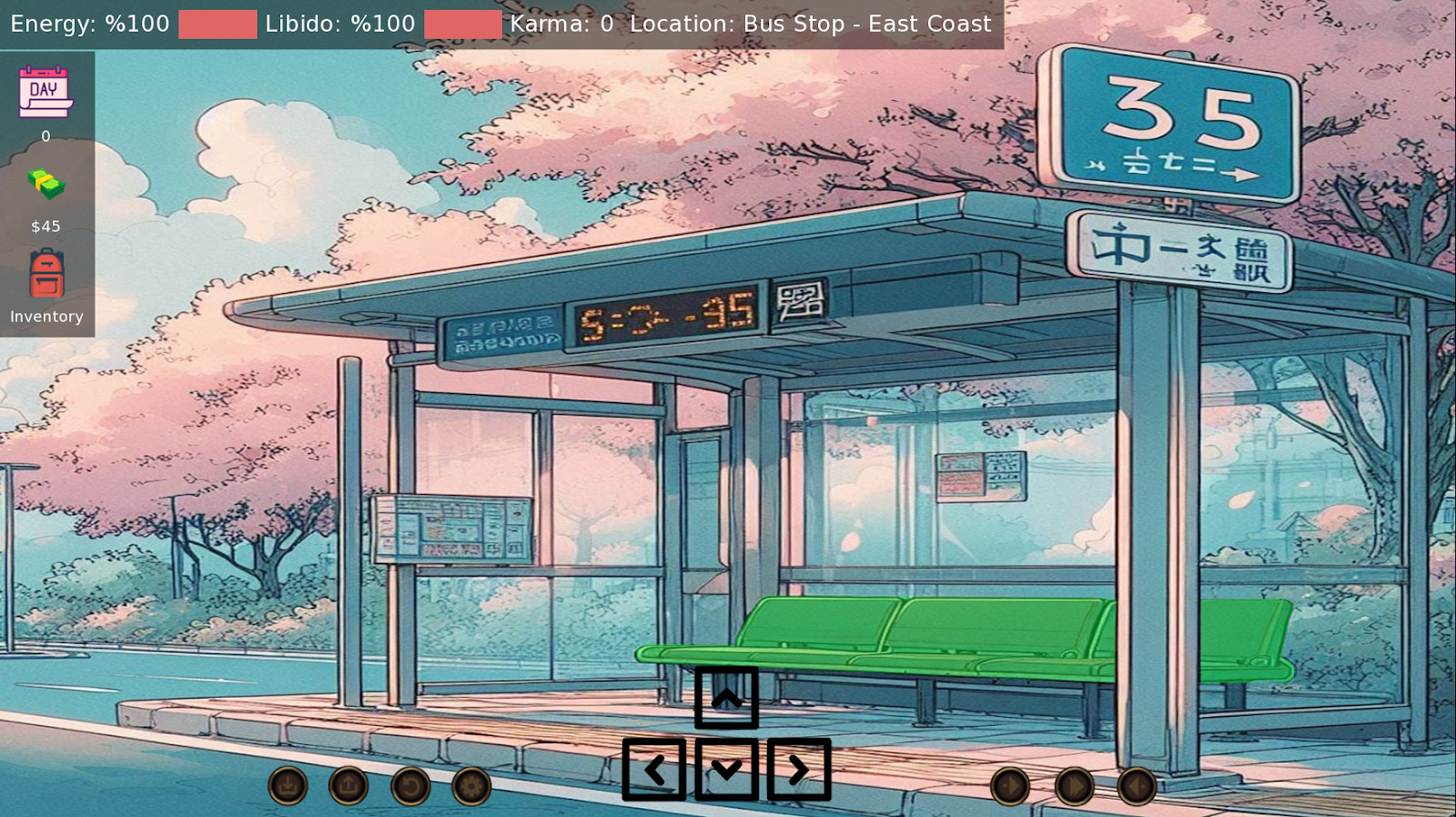 Added interactive bus stop east background.